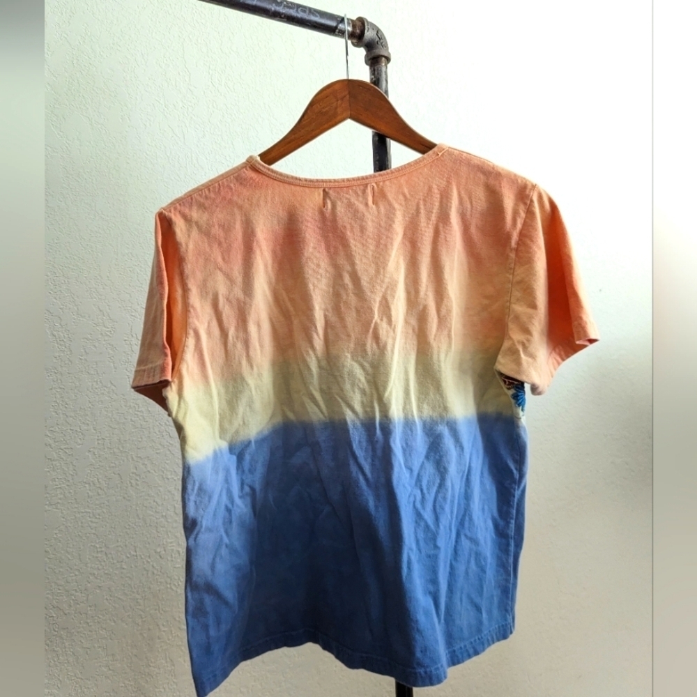 VINTAGE Jou Jou Journey Embroidery Boxy Fit Ombre Floral Crewneck Tee Shirt - Picture 4 of 4